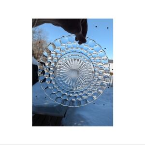 Pale Blue Bubble Glass Dinner Plate